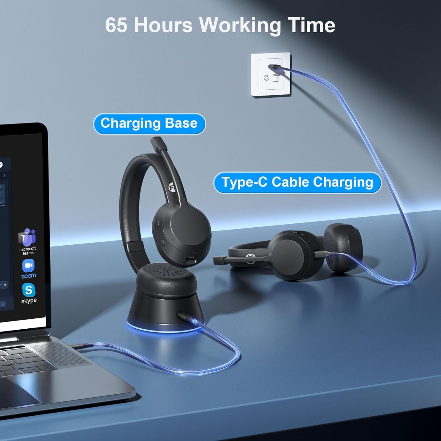 Auriculares inalámbricos Bluetooth con micrófono, FXwonty.