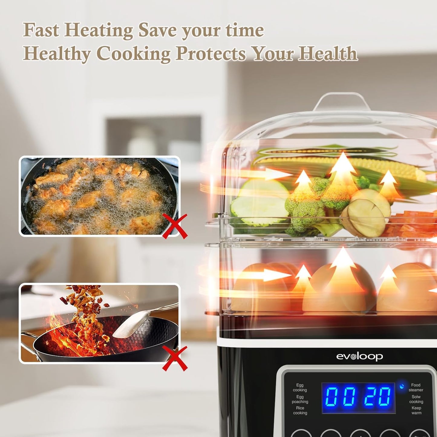 Vaporizador digital eléctrico de alimentos para cocinar. EVOLOOP