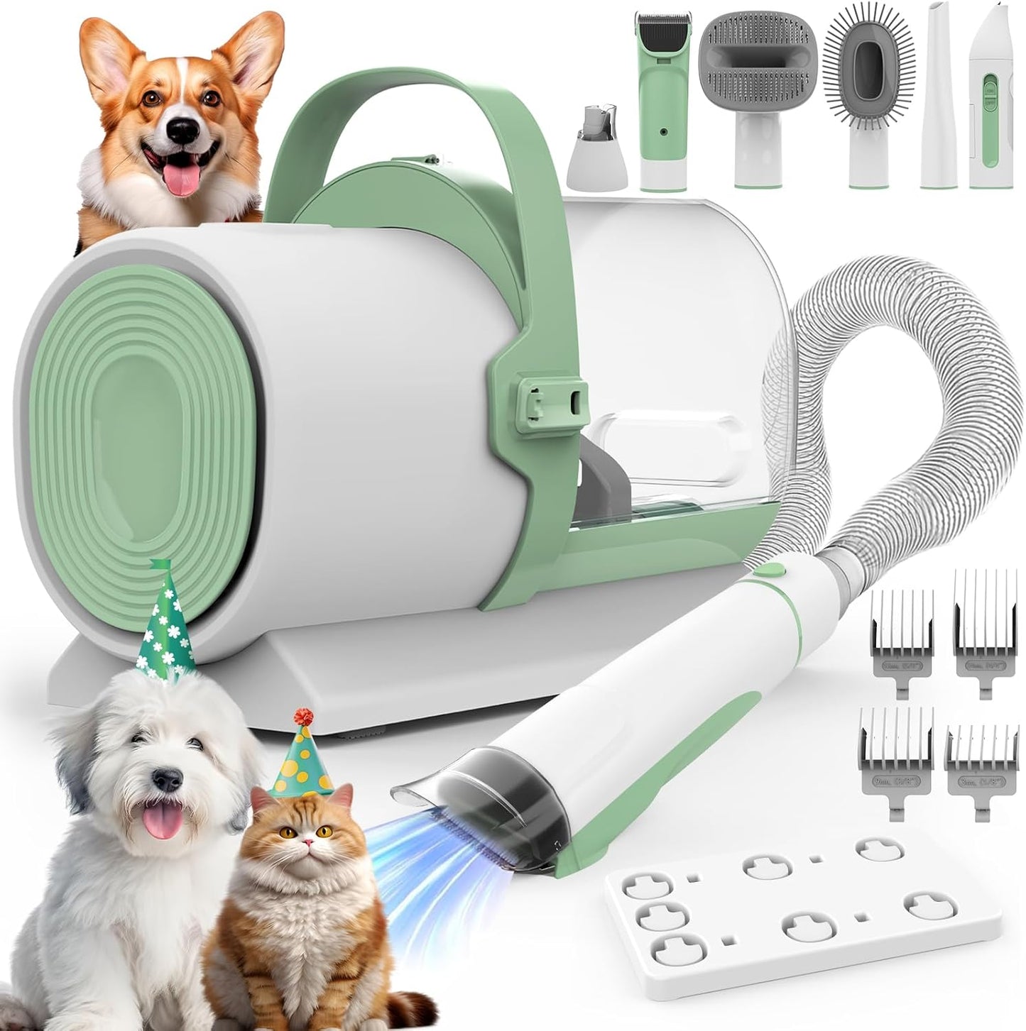 Kit de aseo para mascotas, con cortaúñas, cap 2.5 lts, desmontable.