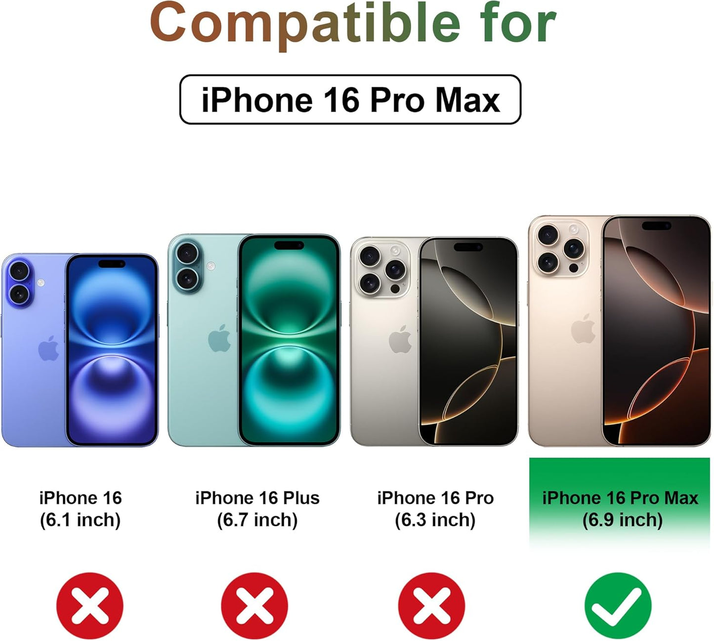 Paquete de 2 protectores de privacidad iPhone 16 pro max