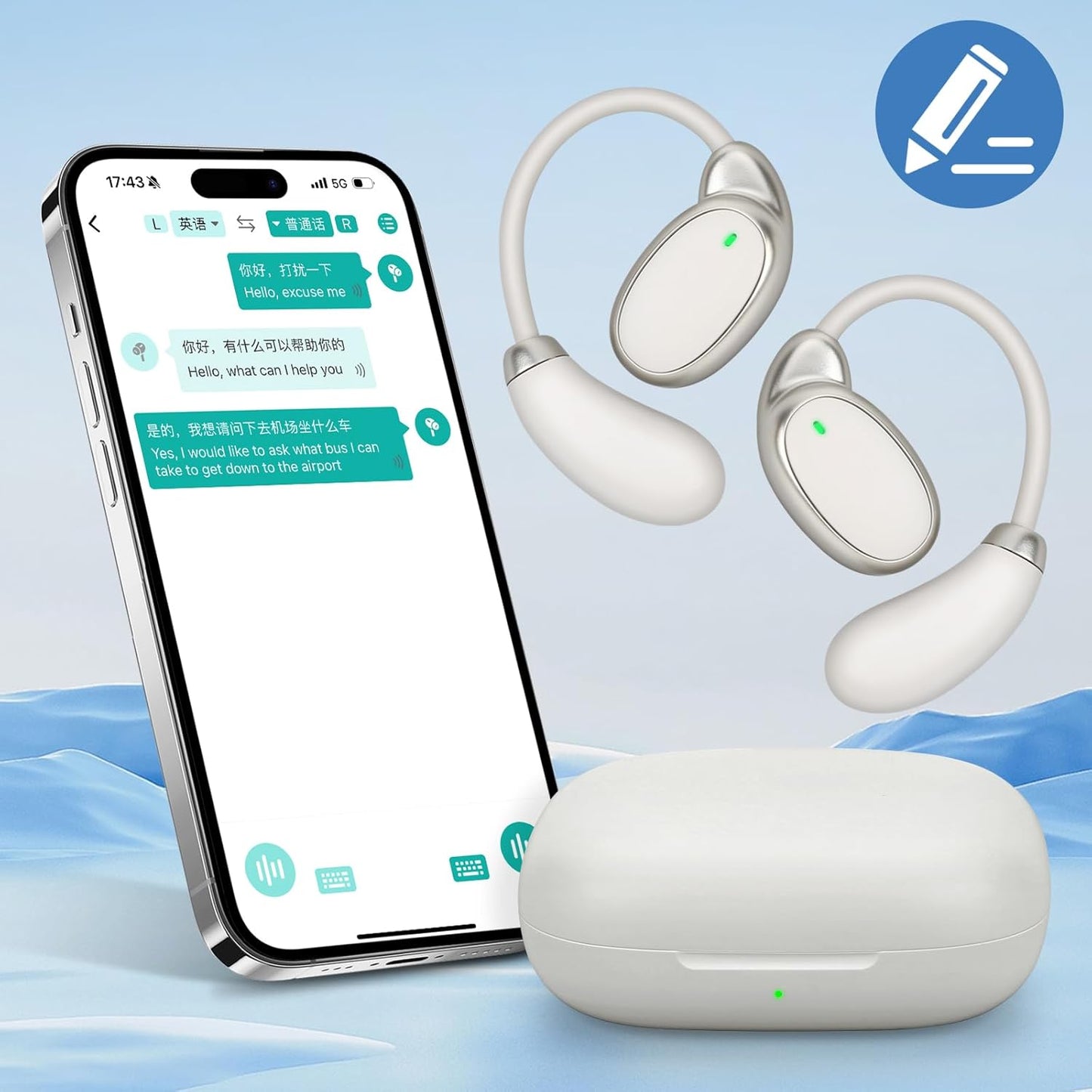 Auriculares traductores de idiomas VTrans 138 idiomas