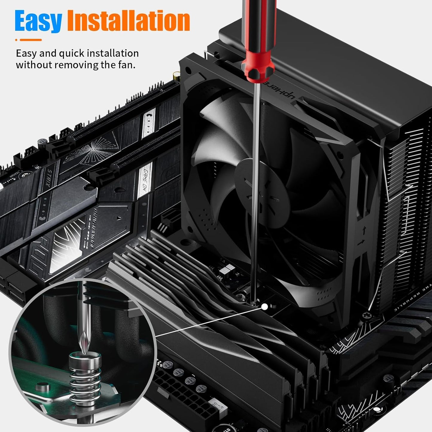UpHere P4K Enfriador de aire de CPU de 0.236 in x 4 tubos de calor de cobre
