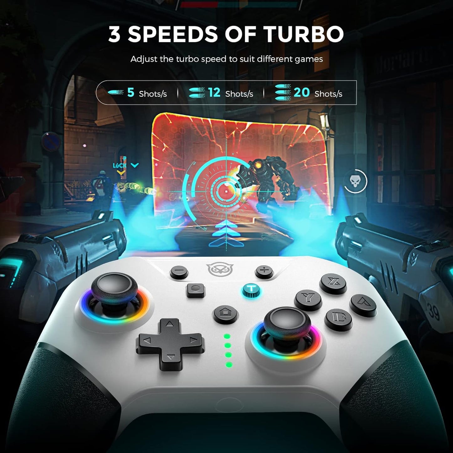 NYXI Switch Pro Controller, Wireless Switch Controllers with LED Light.