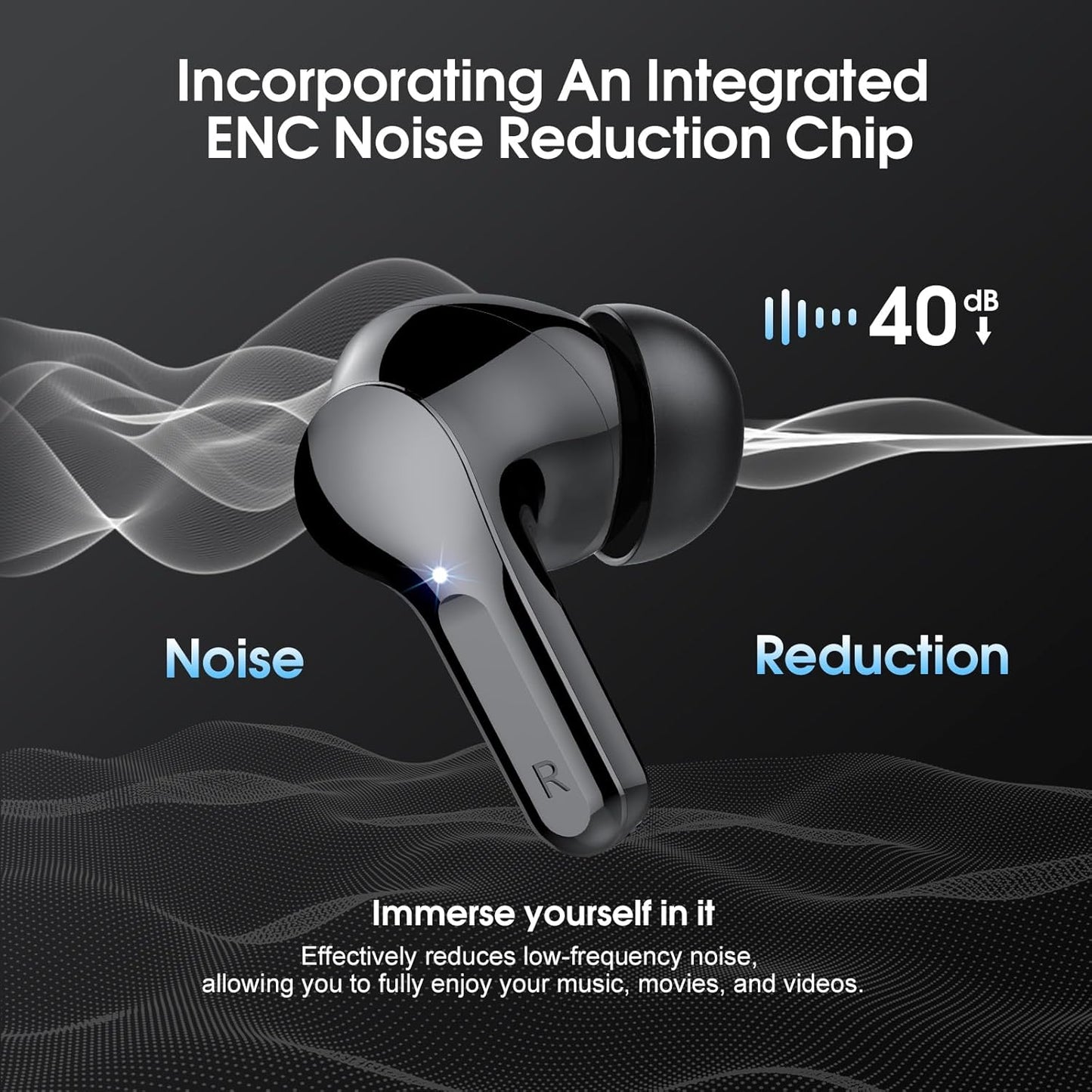 Besnoow - Auriculares Inalámbricos Bluetooth 5.3 40 Hrs