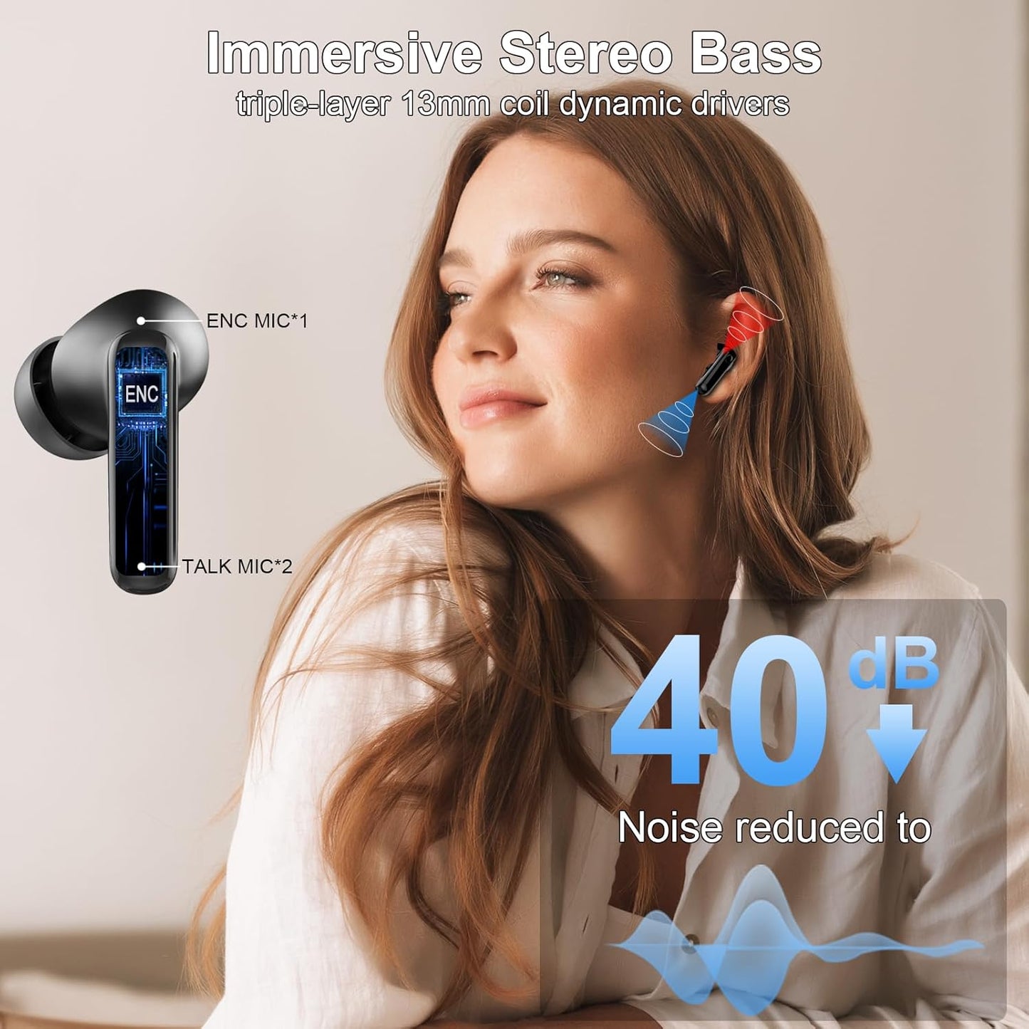 Auriculares inalámbricos, Bluetooth 5.4.