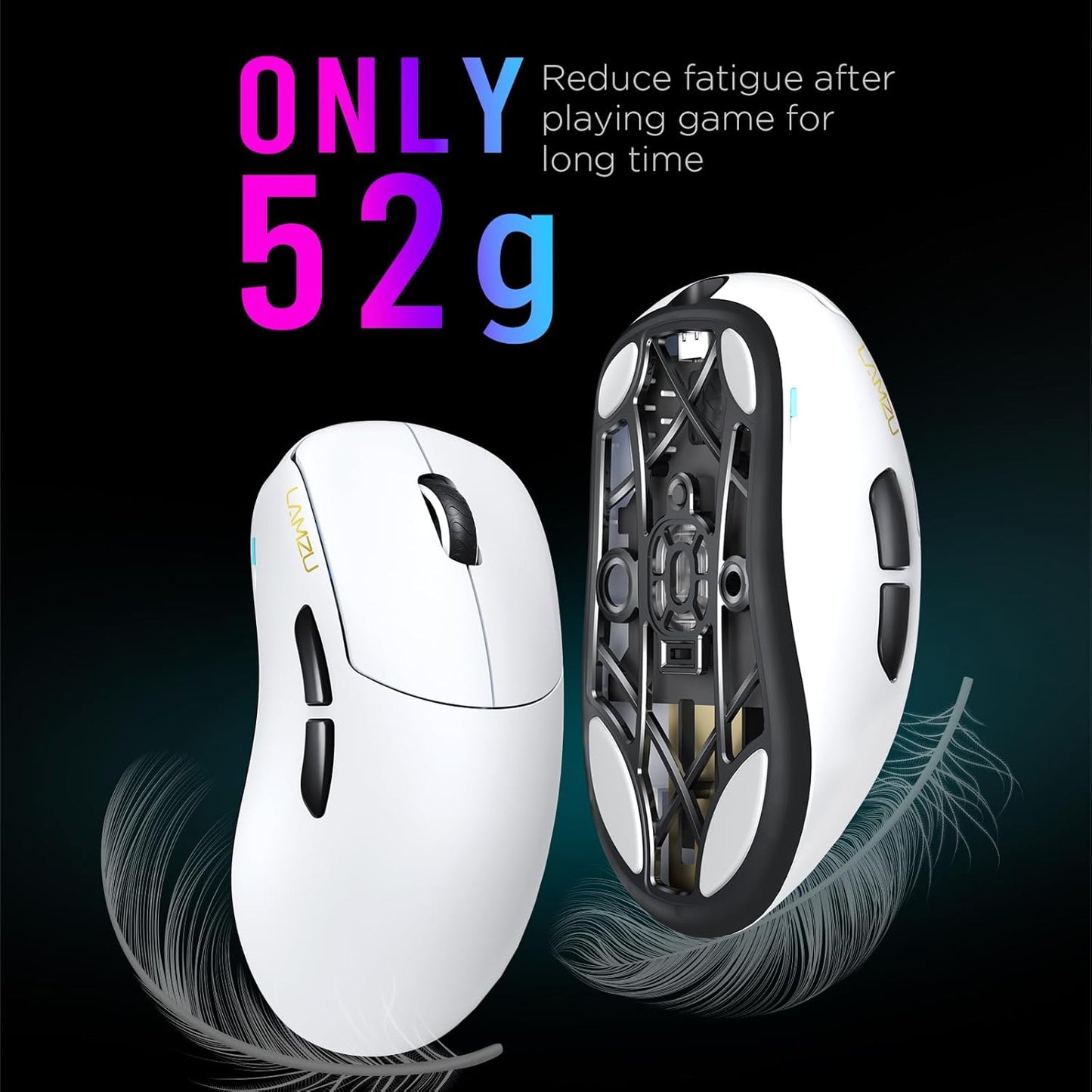 Lamzu Thorn - mouse inalámbrico para juegos, ultraligero.