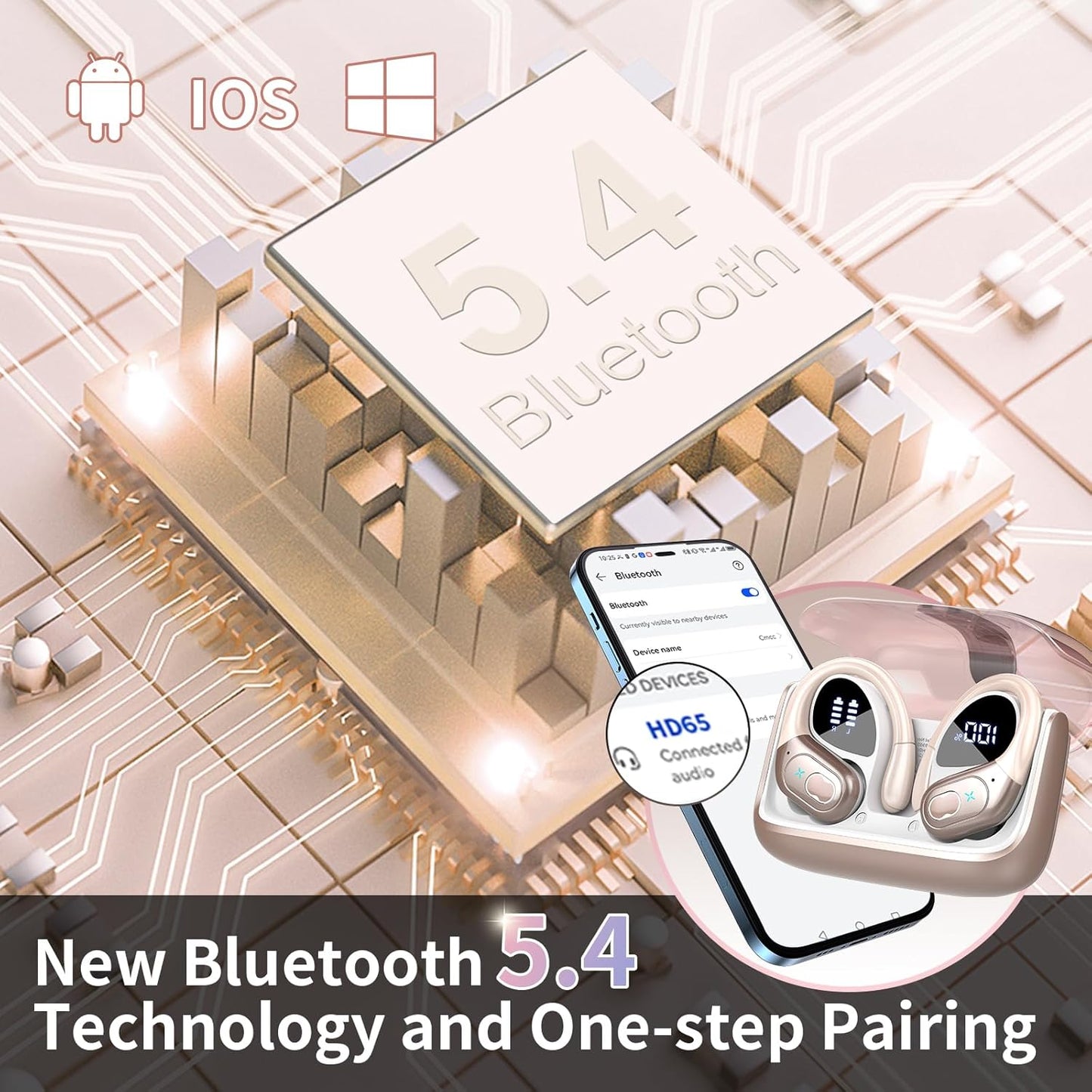 Aptkdoe HD65 Auriculares inalámbricos Bluetooth (USADO)