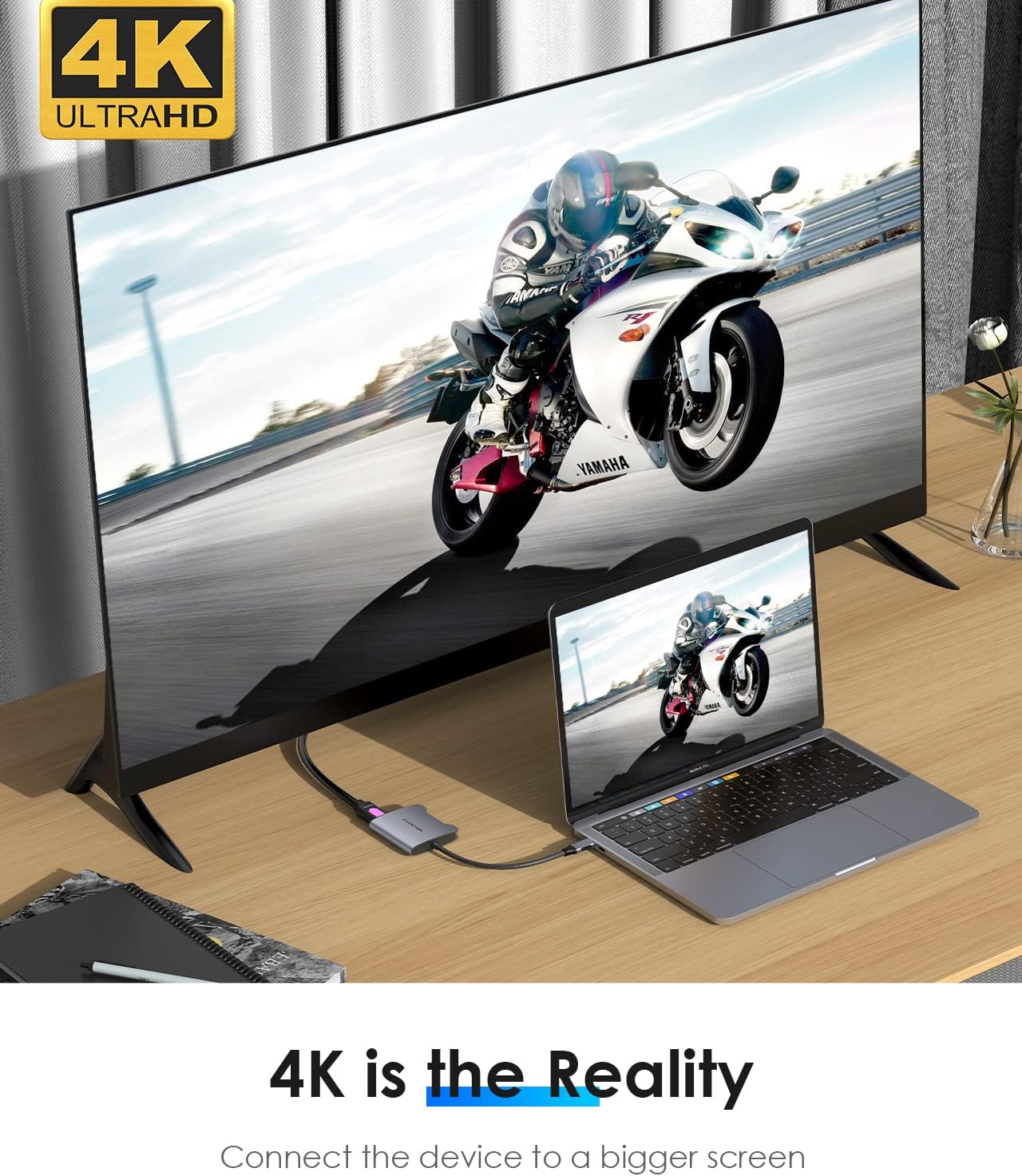 Adaptador USB C a HDMI dual 4K a 60 Hz, 4K/30Hz para Mac