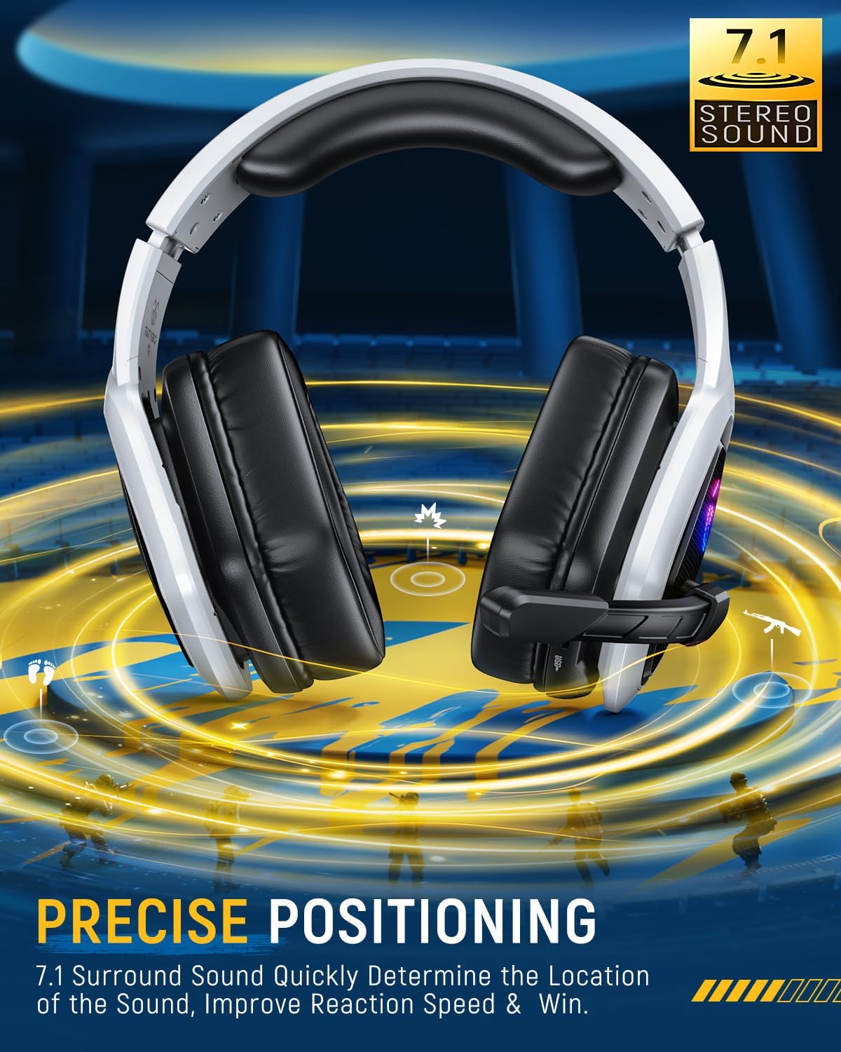 Tatybo Auriculares Inalámbricos para Juegos PC,PS5,PS4.