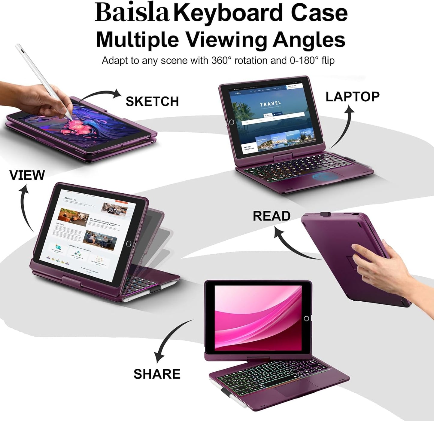 Baisla Funda teclado y trackpad para iPad (USADO)