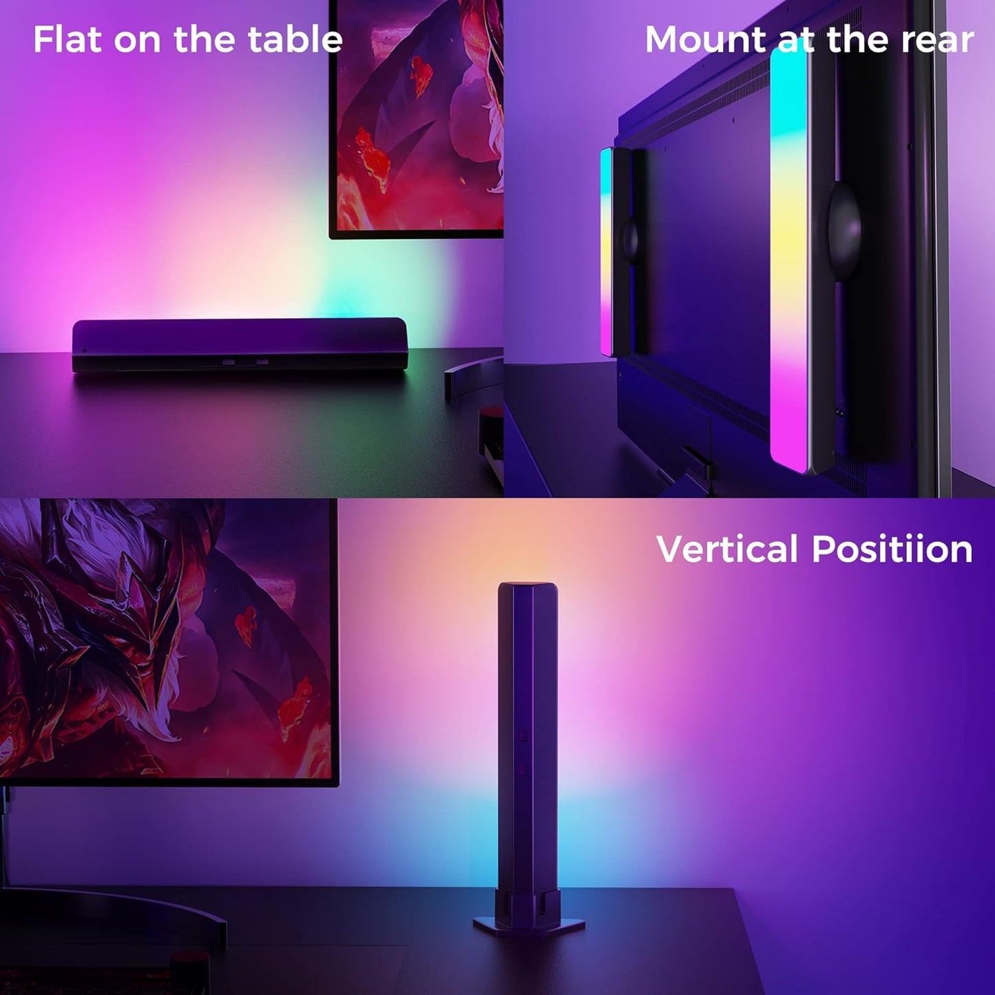Luces de ambiente de escritorio, inteligentes, WIFI, Led, rgbic.