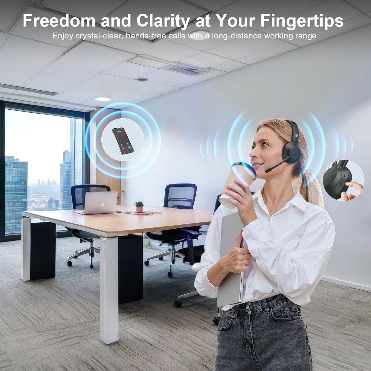 Auriculares inalámbricos Bluetooth con micrófono, FXwonty.