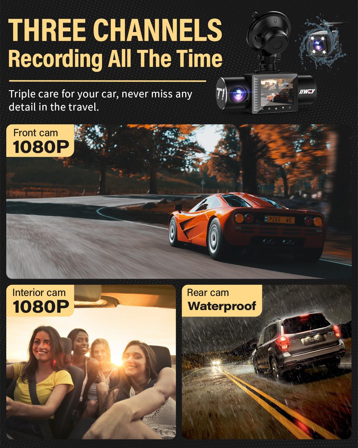 Cámara de salpicadero Delantera y Trasera.