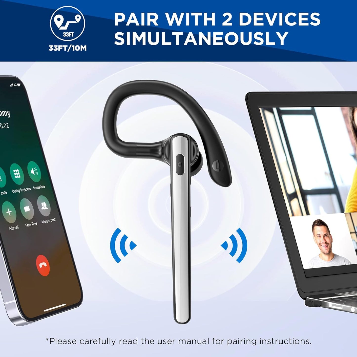 Auriculares Bluetooth 110 hrs 600 mAh (USADO)