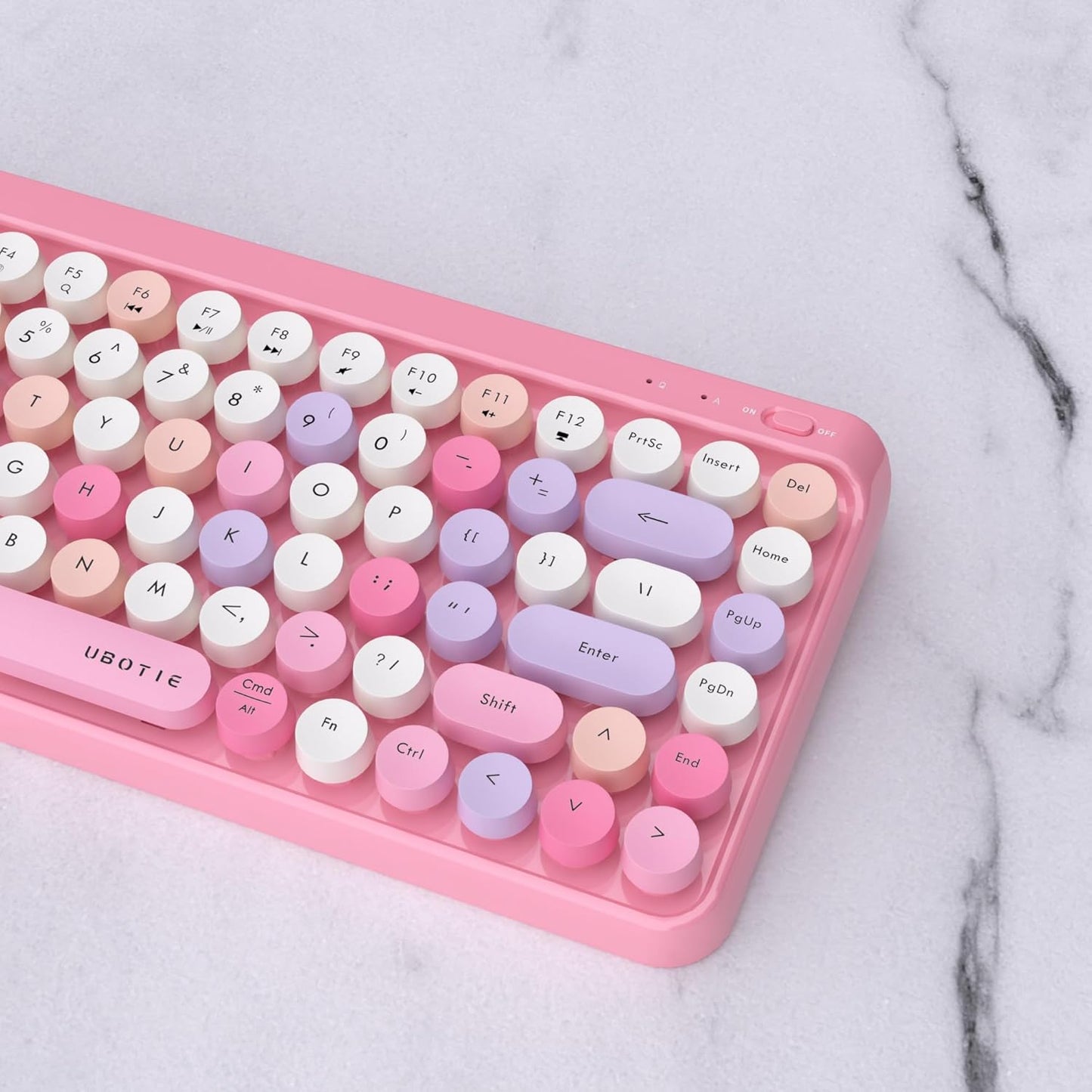 Teclado portátil Ubotie Bluetooth colorido inalámbrico