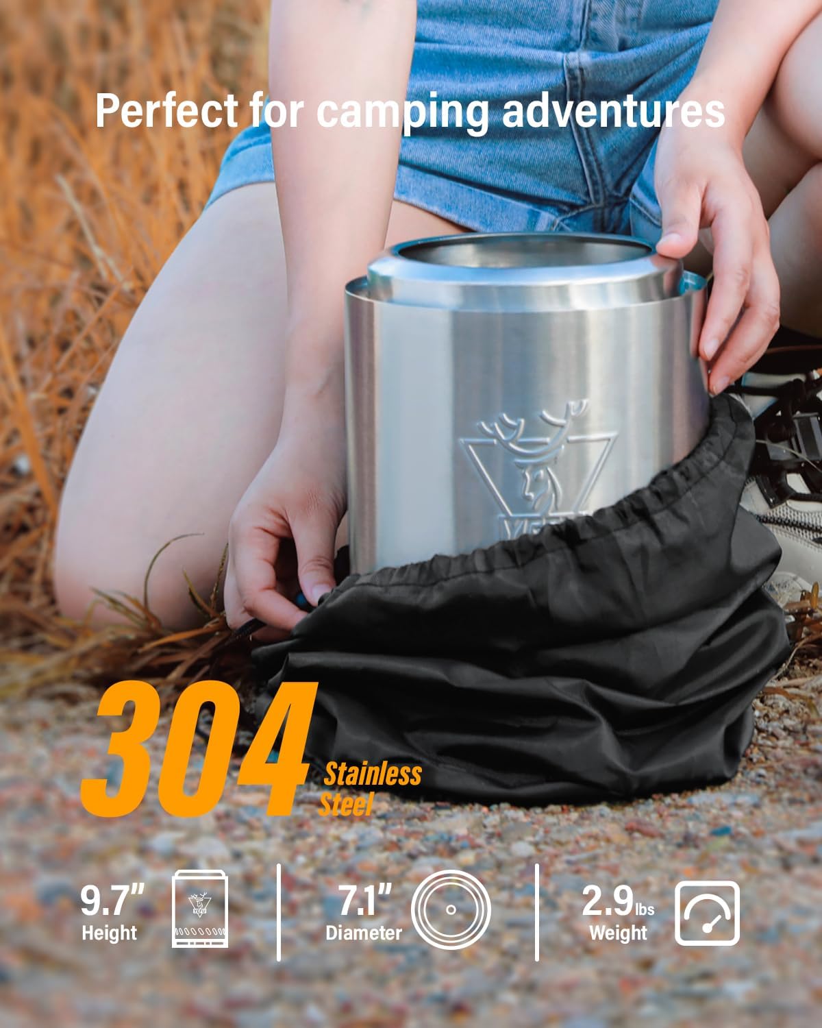 YEFU - Brasero de mesa de 25x18cm camping