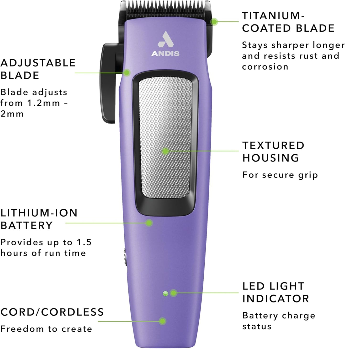 Andis 560017 - Rasuradora recortadora para mascotas con cuchilla ajustable.(USADA)