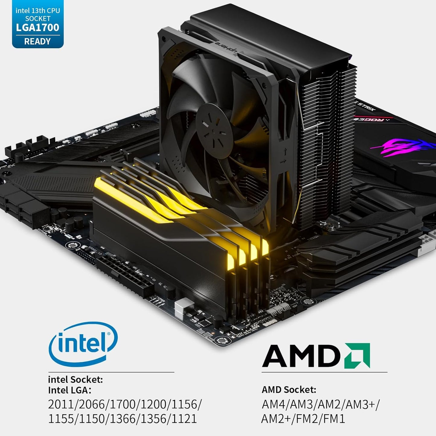 UpHere P4K Enfriador de aire de CPU de 0.236 in x 4 tubos de calor de cobre