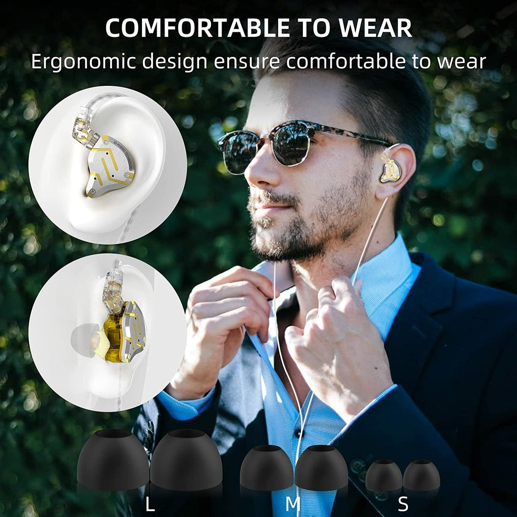 Audífonos KZ Metal ZS10 Pro Glare Gold no Mic
