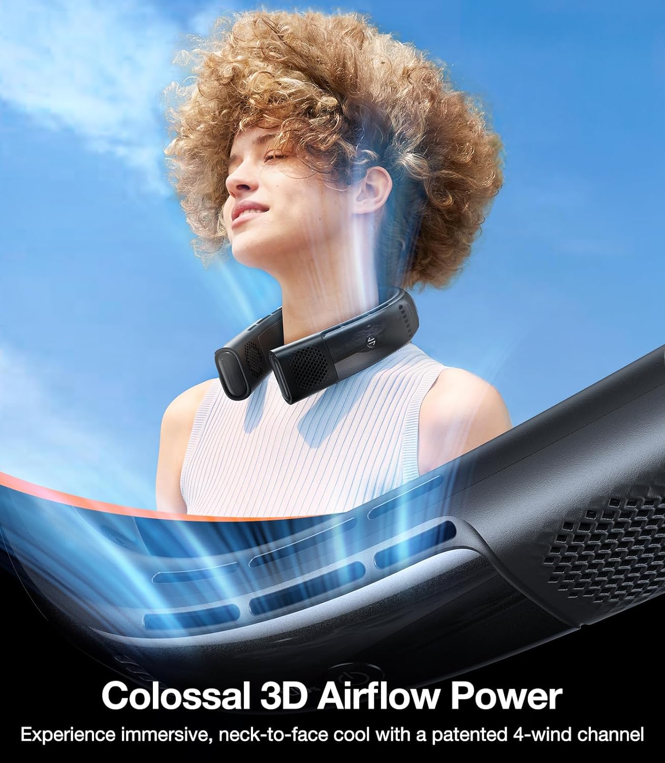 Ventilador de Cuello Portátil, Recargable, Refrigeración.(USADO)