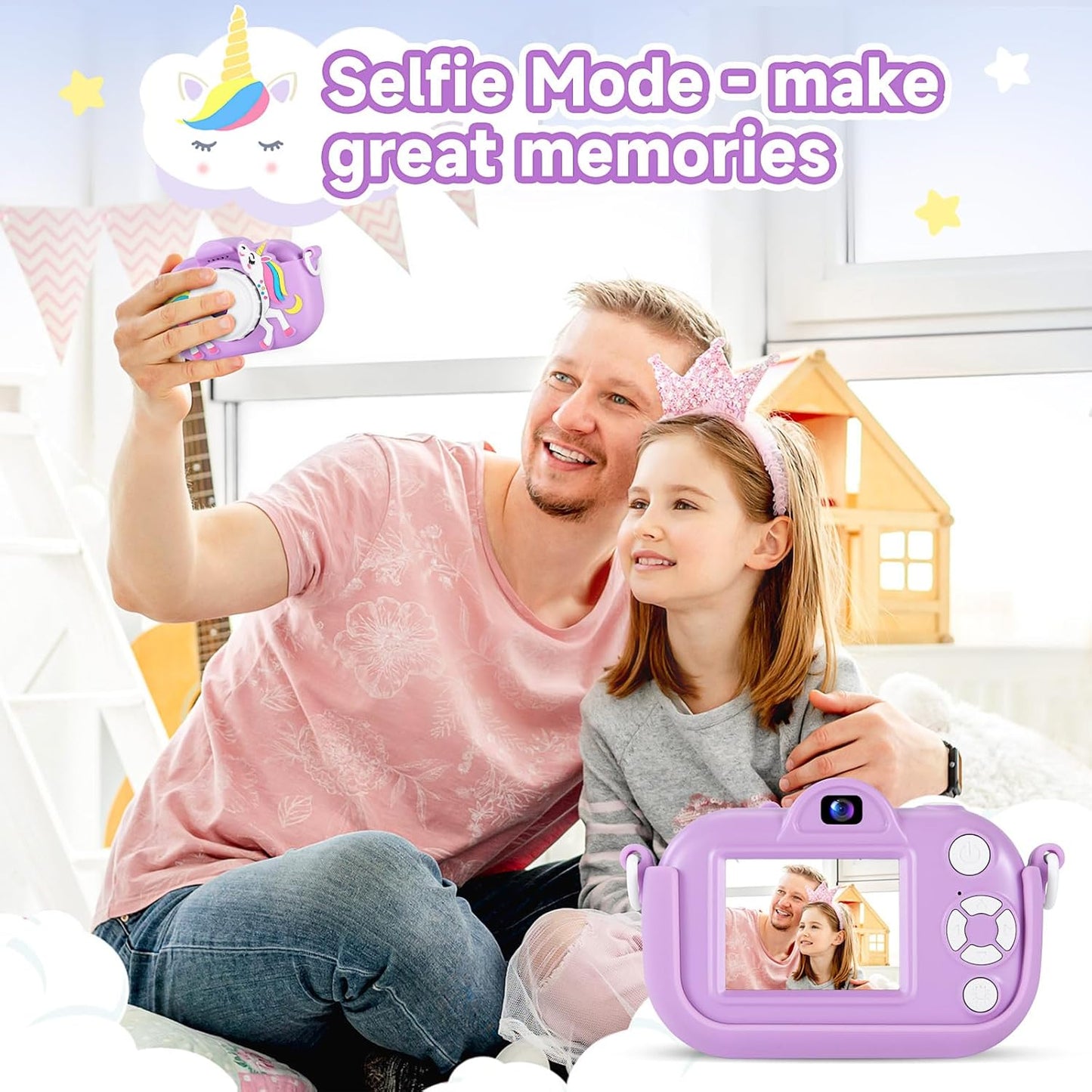 Cámara digital para niños foto, video y videojuegos 32GB