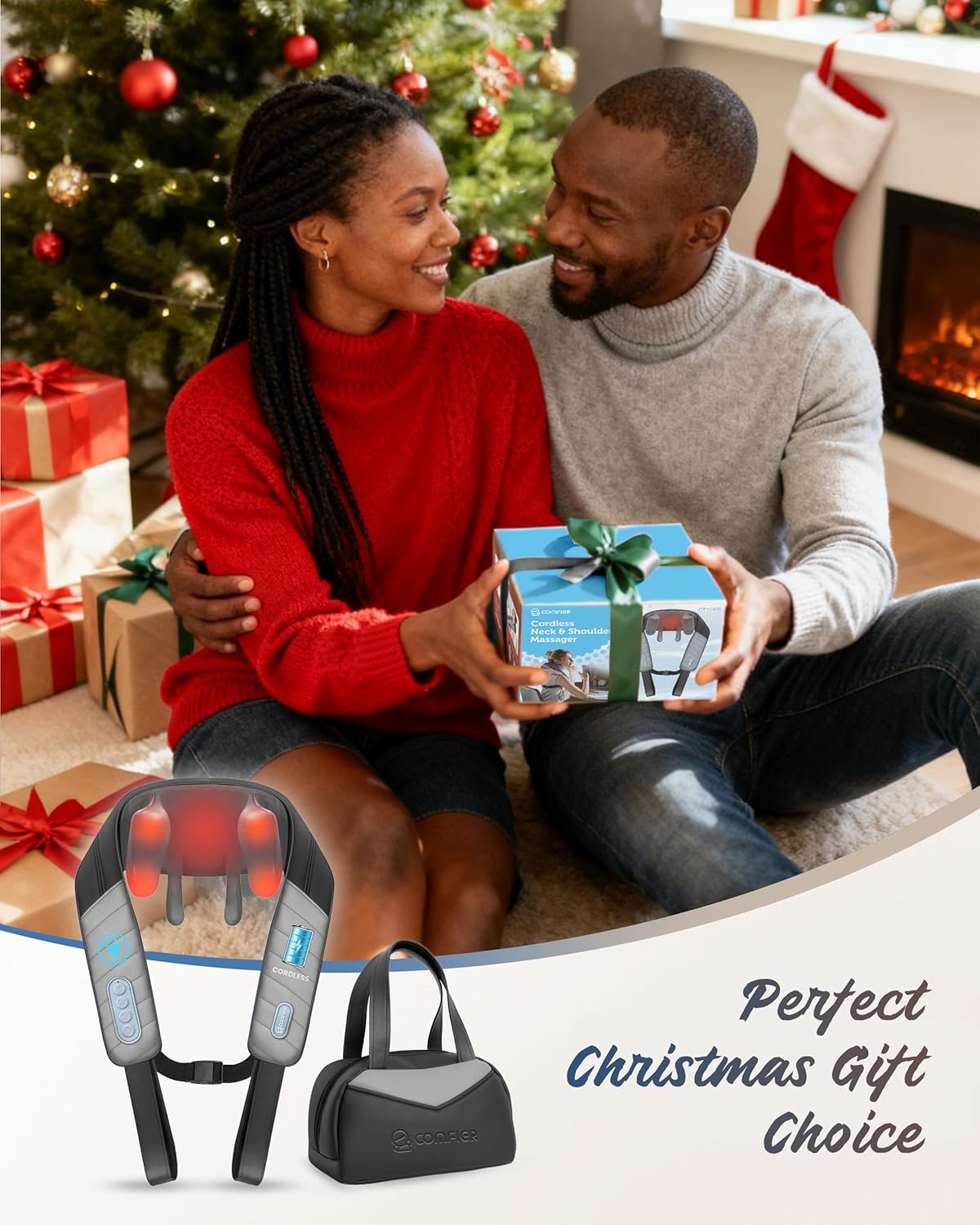 COMFIER Masajeador de cuello y hombros + bolsa de transporte