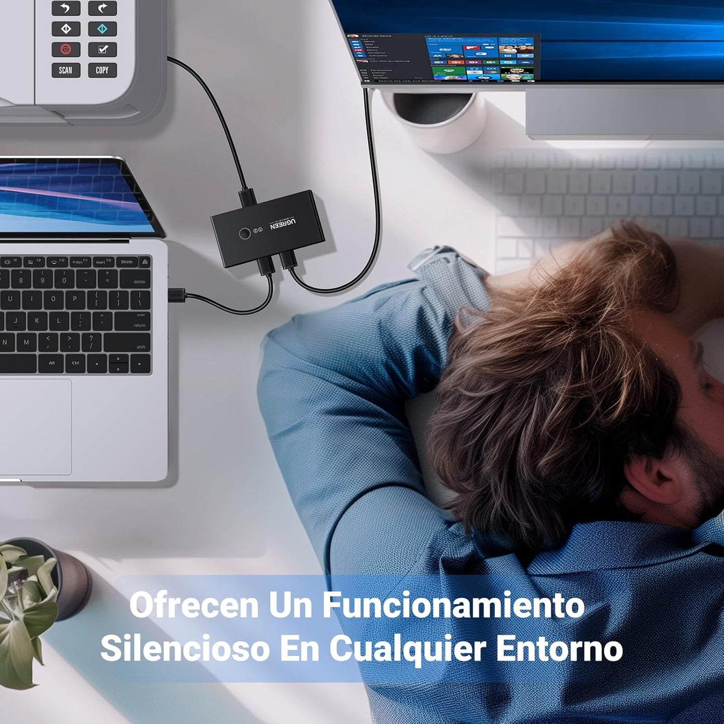 UGREEN Switch USB 2.0 Selector 2 Entradas y 4 Salidas