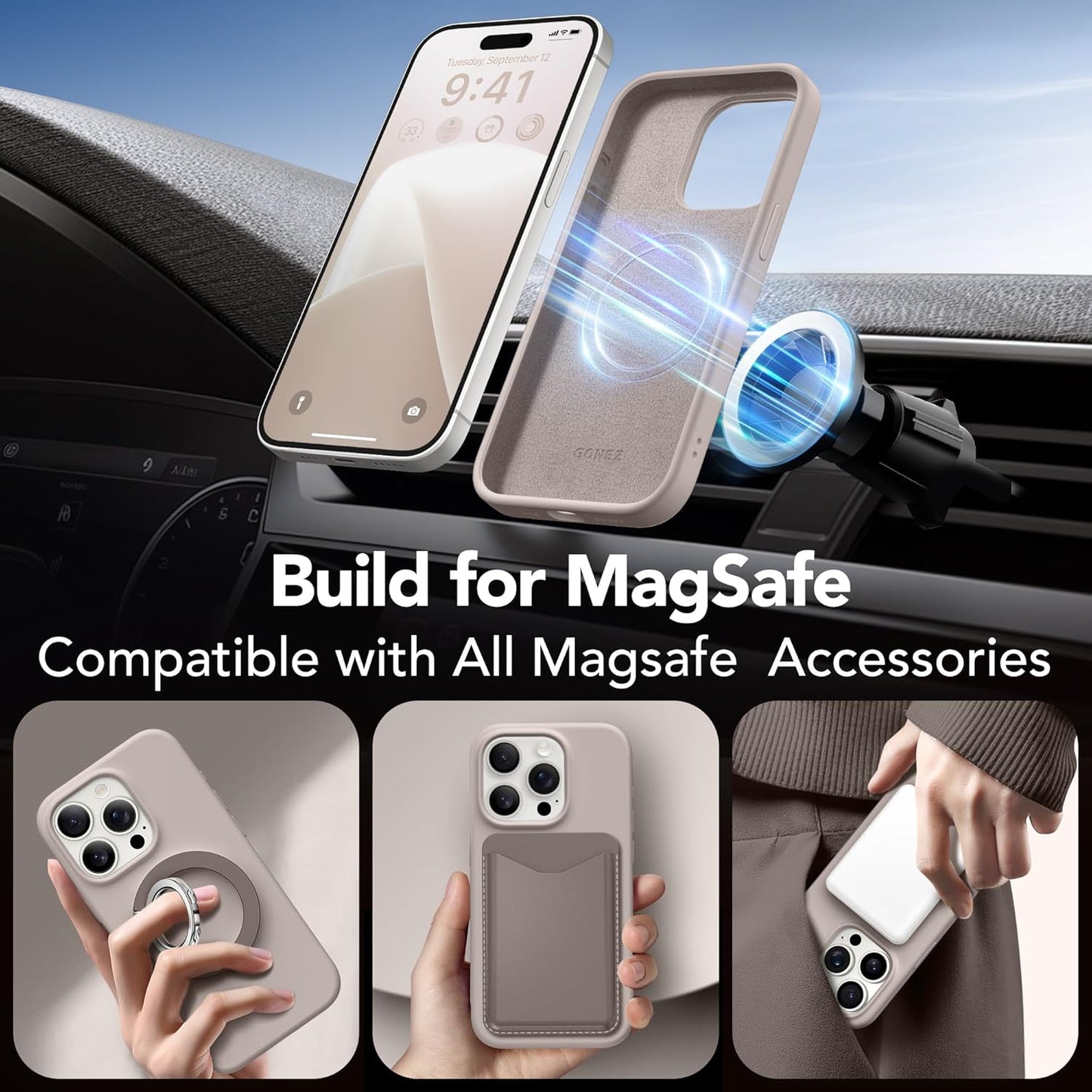 Funda para iPhone 15 Pro, GONEZ, compatible con Magsafe.