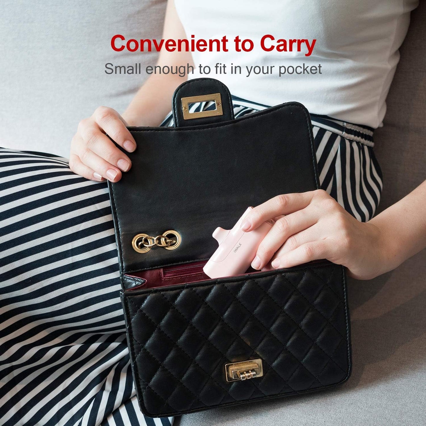 Cargador portátil iWALK con enchufe integrado