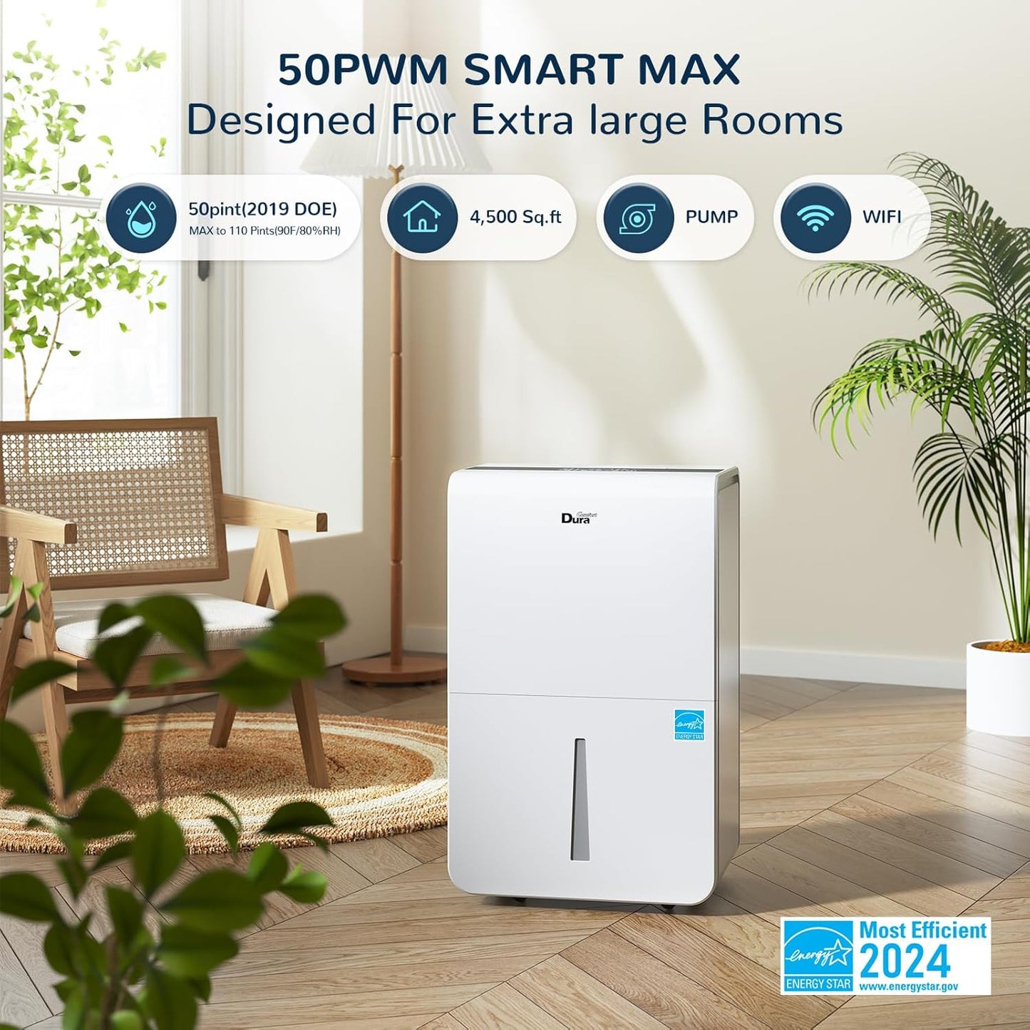 Deshumidificador, 4500 pies cuadrados, manguera drenaje,(USADO).