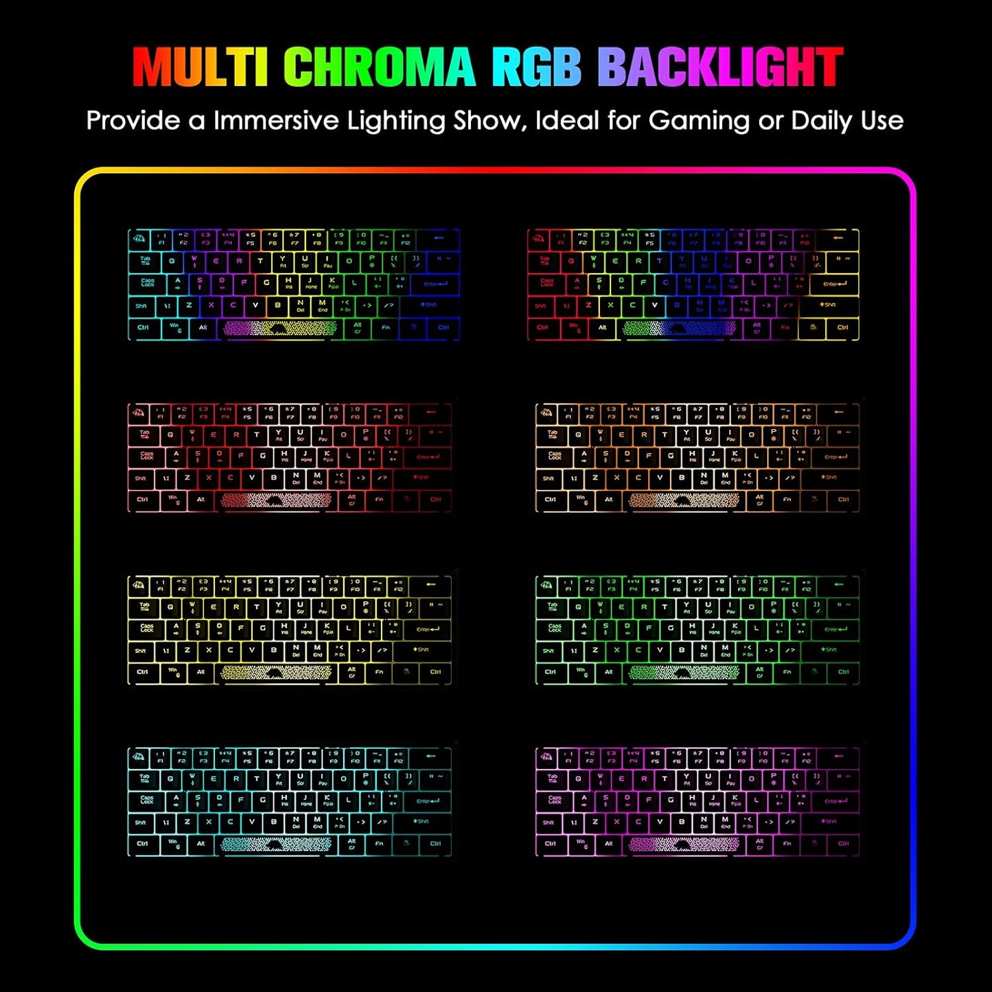 ZIYOU LANG Teclado para videojuegos K61 60% mini portátil.