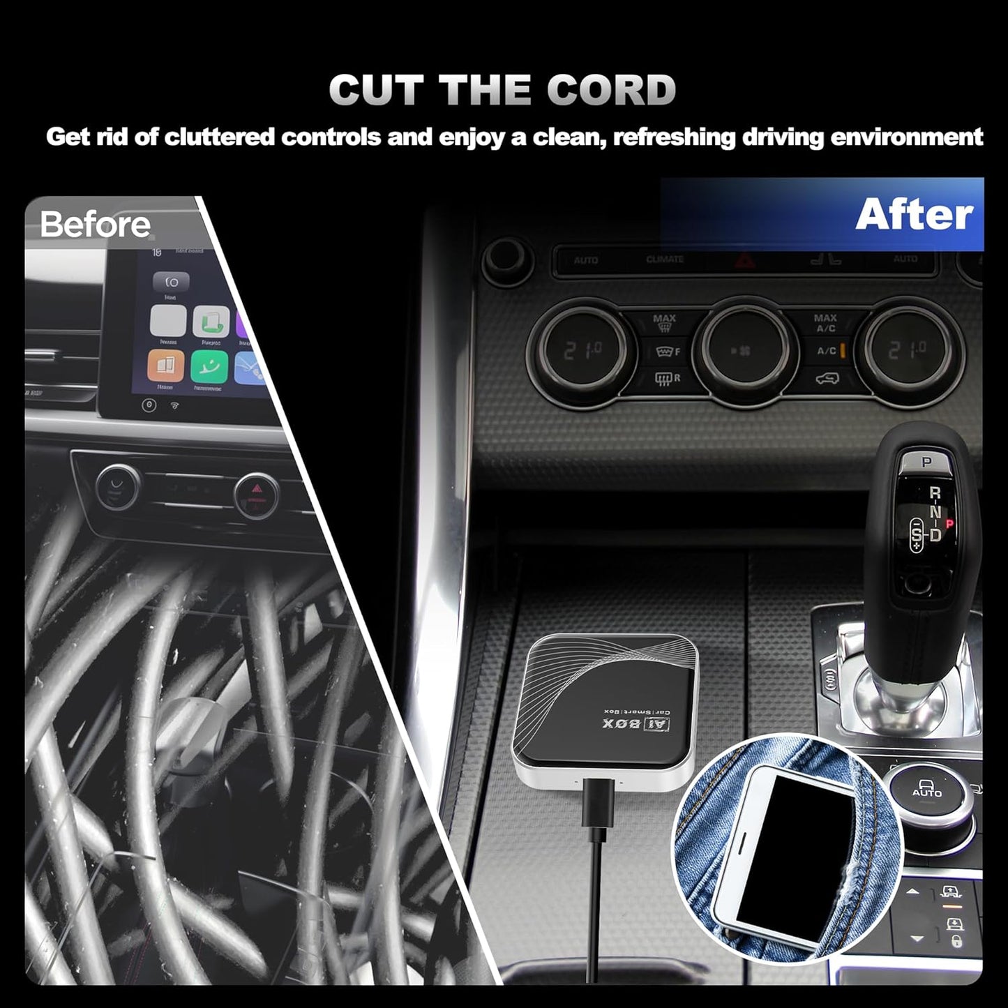 3 en 1 Adaptador inalámbrico CarPlay. Plug & Play