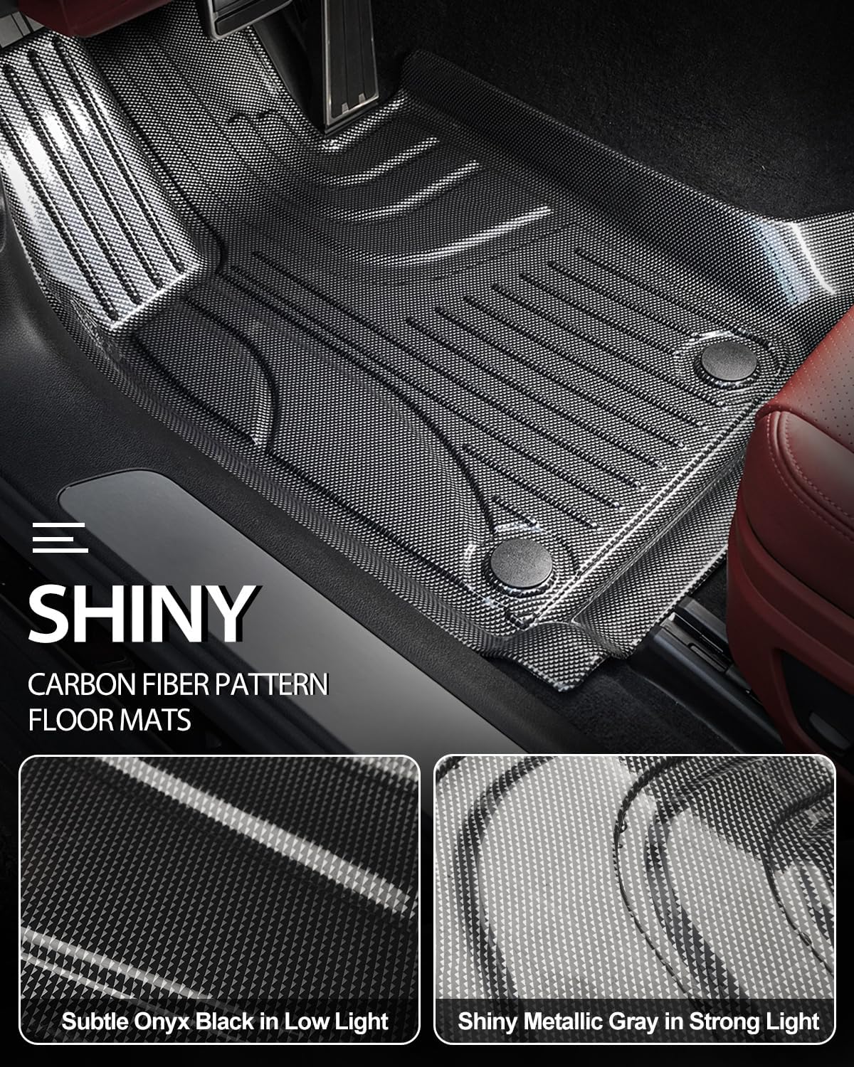Alfombrillas de fibra de carbono aptas para BMW Serie 5 2017-2023
