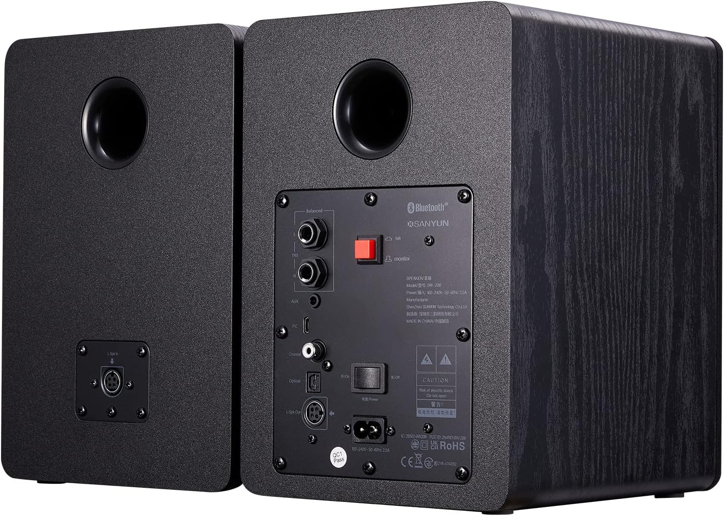 Altavoces de doble modo de 80W, 4", modo HiFi, óptico coaxial.