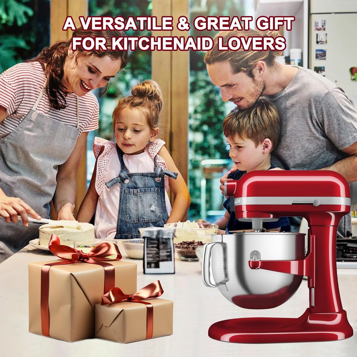 Cuenco mezclador de acero inoxidable de 7 qt compatible con Kitchenaid