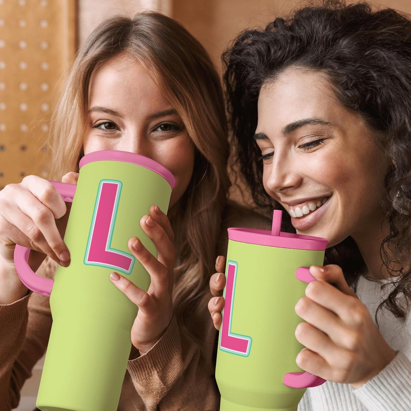 SANDJEST Vaso con monograma y asa, 40 onzas,