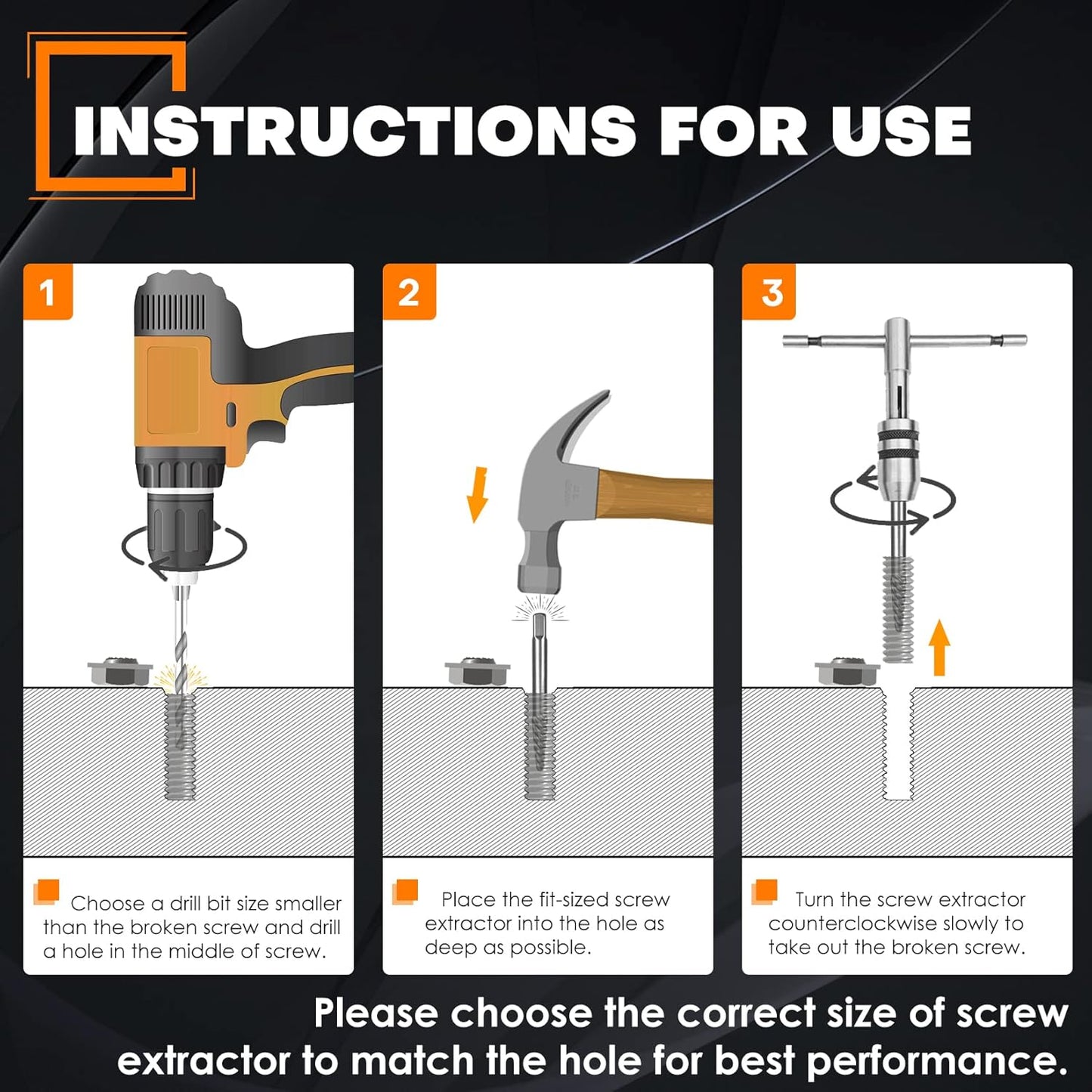 ACROTOL Juego de 26 extractores de pernos, (USADO).