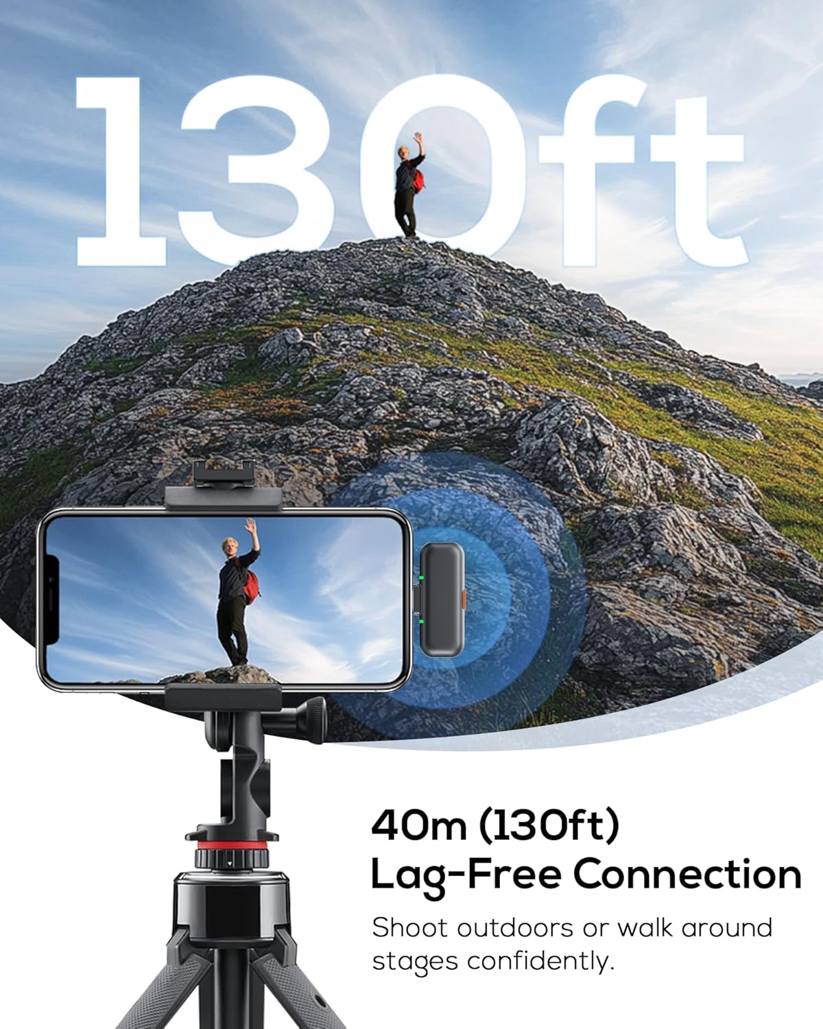 Micrófono Lavalier inalámbrico cancelación de ruido