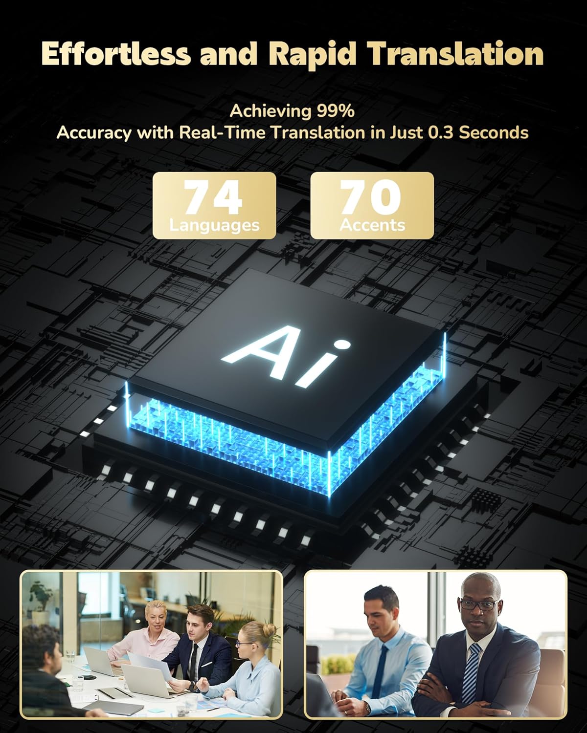 Auriculares con traducción de IA inalámbricos clip abierto