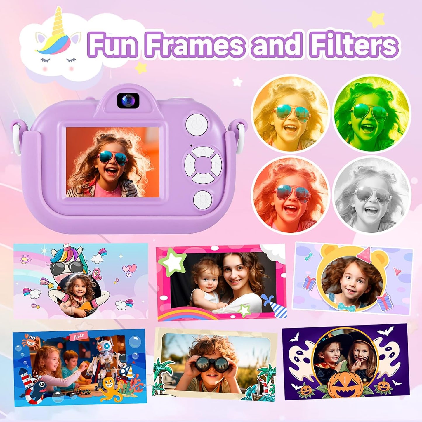 Cámara digital para niños foto, video y videojuegos 32GB