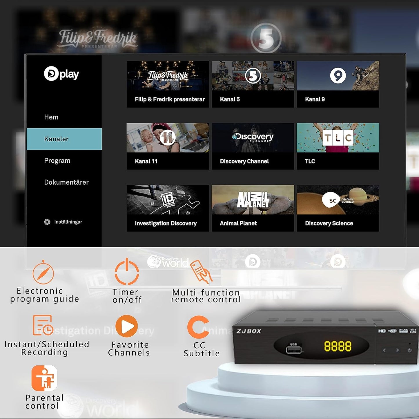 ZJBOX - Caja convertidora digital para TV, 1080P.