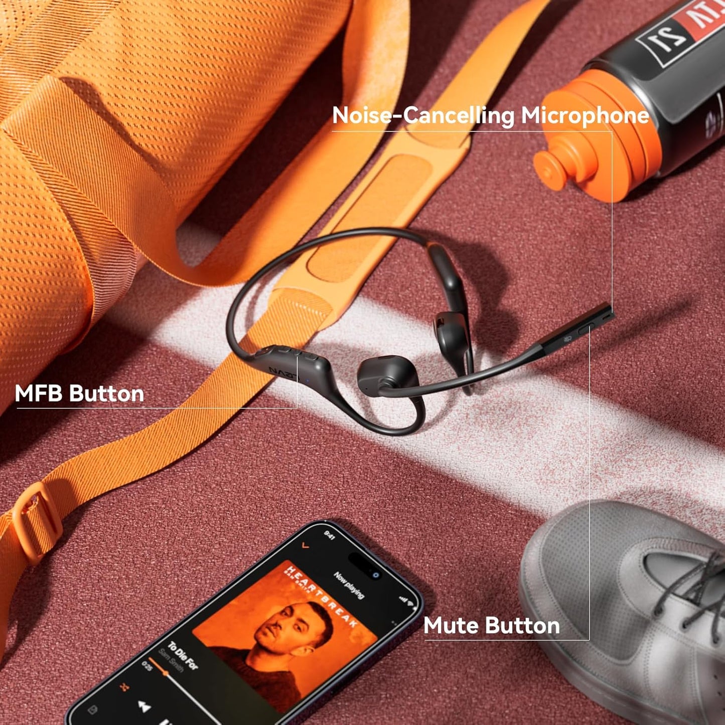 LEVN - Auriculares de oído abierto con micrófono.