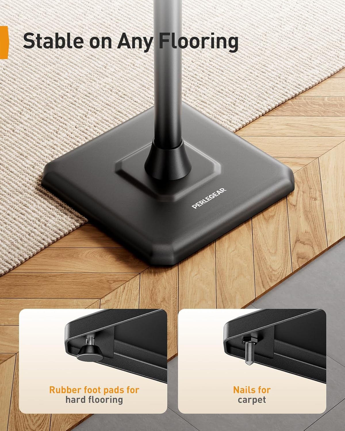 Par de soportes para altavoces, 33-42" de altura, ajustable.
