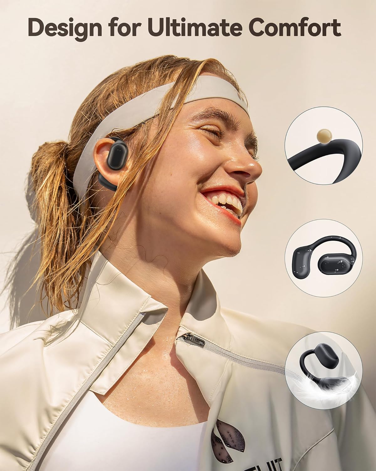 Auriculares Bluetooth 5.3, diseño abierto de gancho, (USADO).