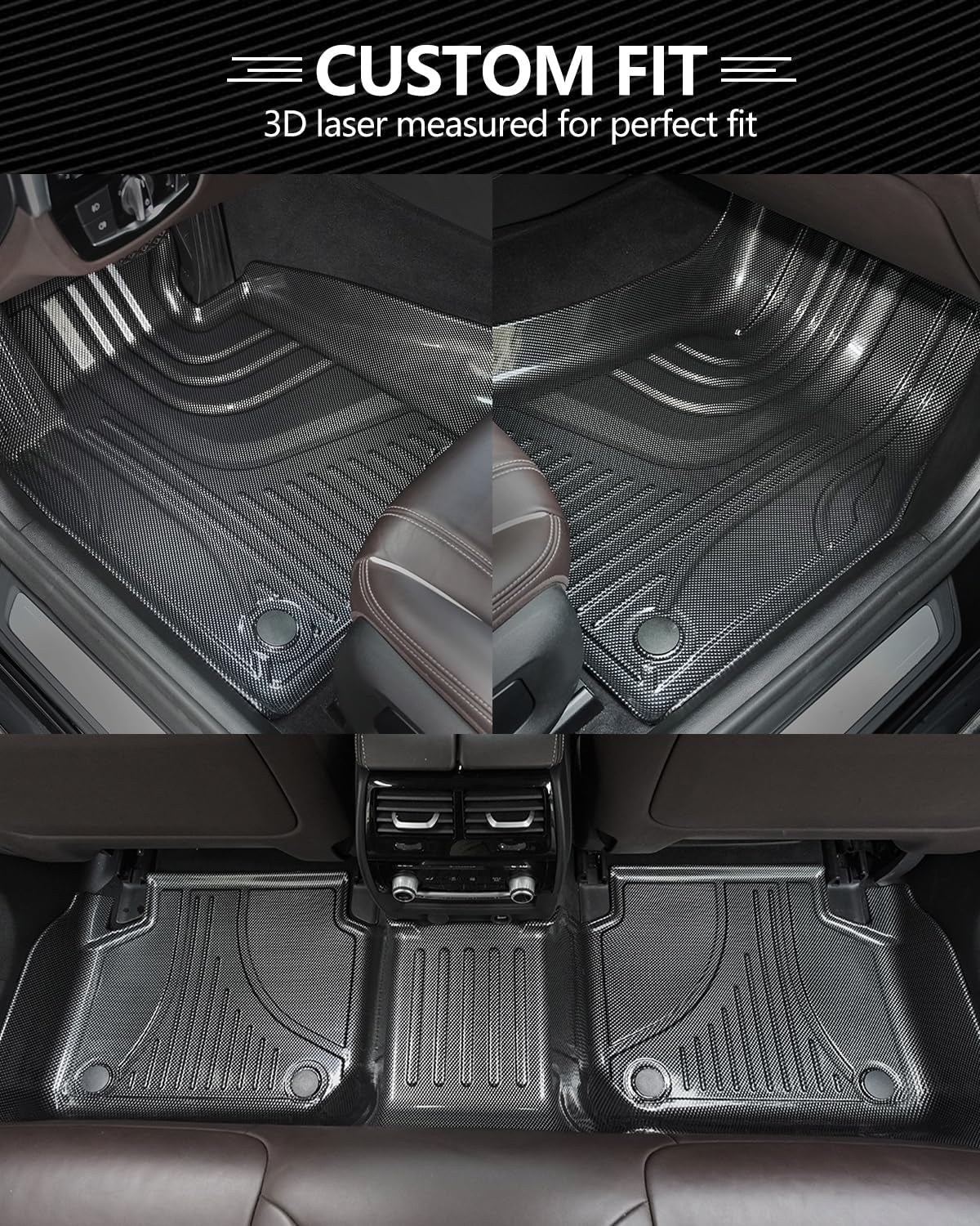 Alfombrillas de fibra de carbono aptas para BMW Serie 5 2017-2023