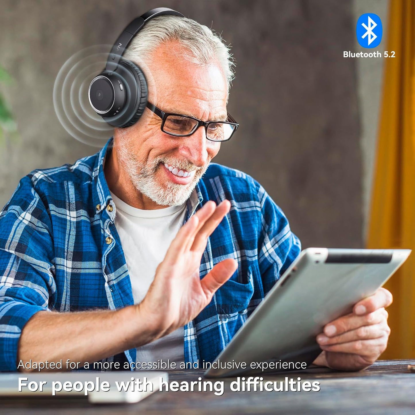 LEVN Auriculares de TV con base de carga LE-HS018