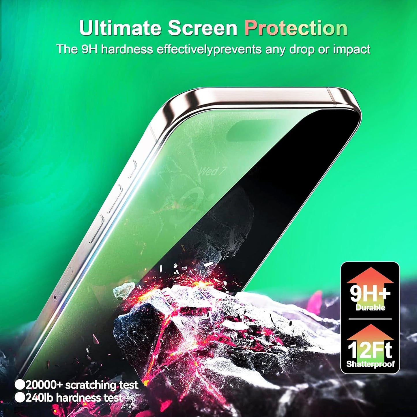 Paquete de 2 protectores de privacidad iPhone 16 pro max