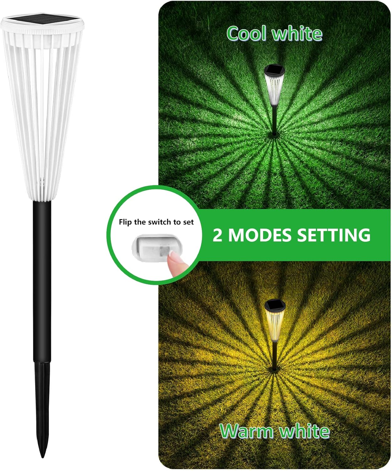 Paquete de 8 luces solares para exteriores, Domidar, para jardín.