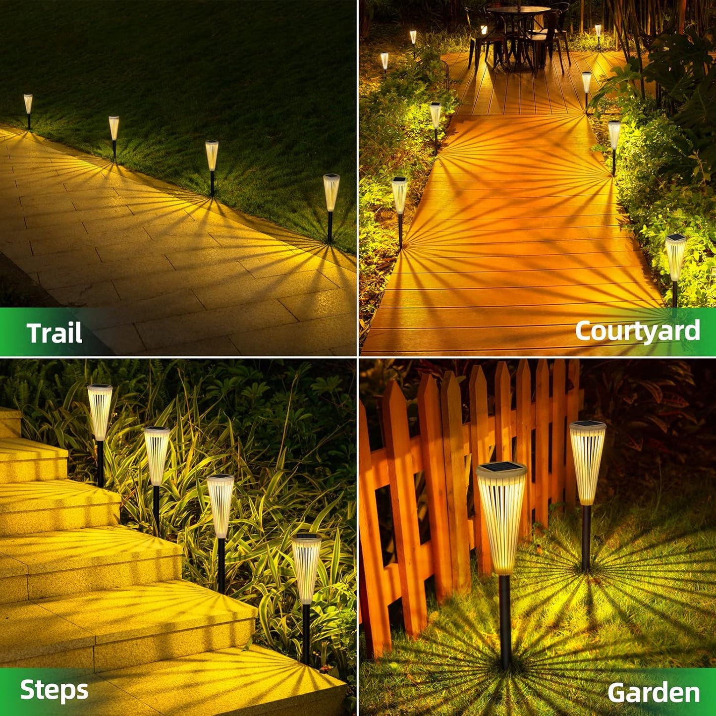 Paquete de 8 luces solares para exteriores, Domidar, para jardín.