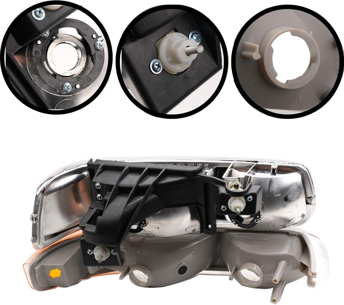 Faros transparentes cromadas para Silverado 00-06 Tahoe Suburban 1500 2500/99-02